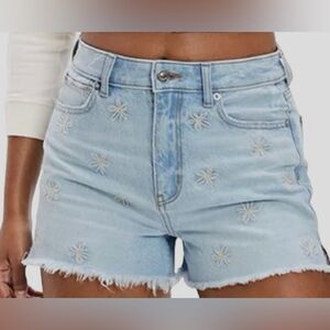 American Eagle Outfitters Blue Jean Shorts Distressed Cut-Off